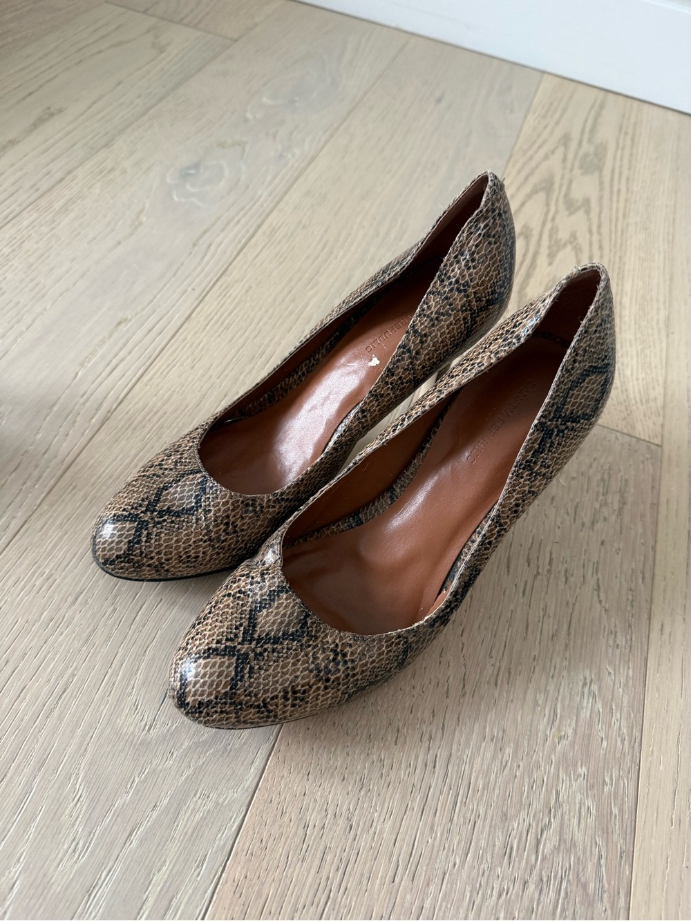 Banana Republic Snake-Print Brown Pointed Toe Pumps